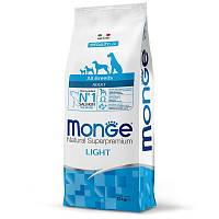 Monge Dog Speciality Light сухой корм для собак всех пород низкокалорийный лосось с рисом