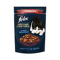 Влажный корм для взрослых кошек FELIX Мясные Ломтики, с говядиной, Пауч