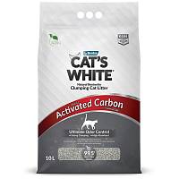 Наполнитель для кошачьего туалета Cat`s White Activated Carbon комкующийся, с активированным углем