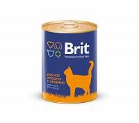Brit консервы для кошек Мясное ассорти с печенью