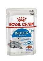 Royal Canin Indoor Sterilised 7+ Консервы для пожилых стерилизованных кошек с 7 лет живущих в помещен, в желе, пауч