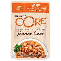 Консервы для кошек Core TENDER CUTS из курицы с индейкой в виде нарезки в соусе, пауч