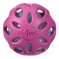 Игрушка для собак JW, Crackle & Crunch Ball, Мяч сетчатый, хрустящая, резина, средняя 7,5см