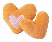 Rogz Yotz Plush игрушка для кошек два плюшевых сердечка с ароматом мяты, оранжевая