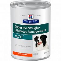 Hill's Prescription Diet w/d Digestive/Weight/Diabetes Management консервы для собак при сахарном диабете запорах коликах с Курицей