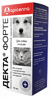 Apicenna капли для собак и кошек Декта Форте лечение ушной чесотки, отита, демодекоза