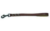 Collar водилка-ручка для животнызх кожаная двойная прошитая, коричневый