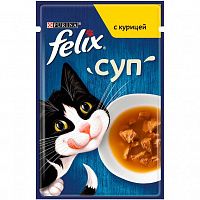 Влажный корм для взрослых кошек Felix Суп, с курицей, Пауч