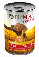 BioMenu Sensitive консервы для собак перепелка 95% мясо