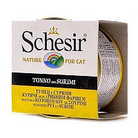 Schesir консервы для кошек тунец с крабами (с сурими)