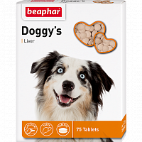 Кормовая добавка для собак Beaphar Doggy`s + Liver с печенью, 75 таб