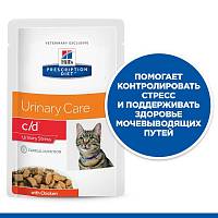 Hill's Prescription Diet c/d Multicare Urinary Stress влажный диетический корм для кошек при профилактике цистита и МКБ, в том числе вызванные стрессом, с курицей (пауч)