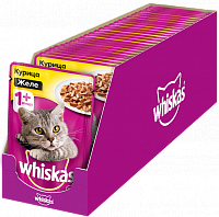 Whiskas влажный корм для кошек курица в желе (пауч)