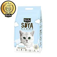 Kit Cat SoyaClump Soybean Litter Baby Powder соевый биоразлагаемый комкующийся наполнитель для котят с ароматом детской присыпки - 7 л