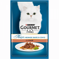 Влажный корм для кошек Gourmet Перл Нежное филе, с уткой в соусе, Пауч