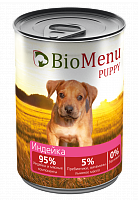BioMenu Puppy консервы для щенков Индейка 95% мясо