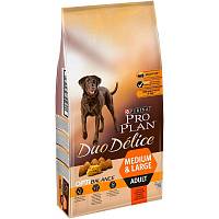 Сухой корм для взрослых собак средних и крупных пород Pro Plan Duo Delice, с высоким содержанием говядины