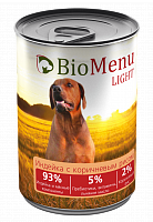 BioMenu Light консервы для собак индейка с коричневым рисом 93% мясо