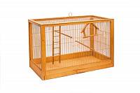 Клетка для птиц Дарэлл ZooM "Ретро - кантри" большая, деревянная, цвет клён 71*33,5*51 см