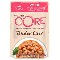 Консервы для кошек Core TENDER CUTS из лосося с тунцом в виде нарезки в соусе, пауч