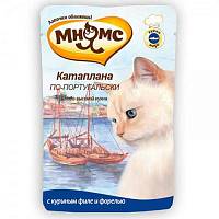 Мнямс консервы для кошек Катаплана по-португальски, с форелью (пауч)