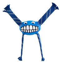 Игрушка для собак ROGZ Flossy Grinz L с принтом "зубы" и пищалкой синяя - 240 мм