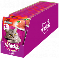 Whiskas Консервы для кошек паштет говядина и печень (пауч)