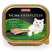 Animonda Vom Feinsten Adult консервы для кошек меню для гурманов со вкусом говядины филе лосося и шпинатом
