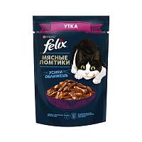 Влажный корм для взрослых кошек FELIX Мясные Ломтики, с уткой, Пауч