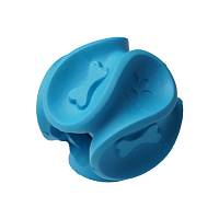 Игрушка для собак HOMEPET SILVER SERIES мяч фигурный для чистки зубов, синий, каучук, Ф 5,8х5,2 см