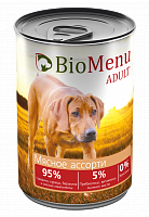 BioMenu Adult консервы для собак Мясное ассорти 95% мясо