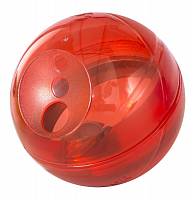 Rogz Интерактивная игрушка-головоломка Tumbler в форме мяча для лакомств, 120 мм, красный