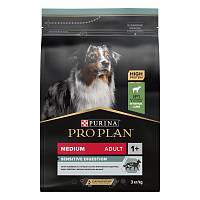 Сухой корм для взрослых собак средних пород Pro Plan с чувствительным пищеварением, с высоким содержанием ягненка