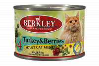 Berkley №4 консервы для кошек с индейкой и лесными ягодами