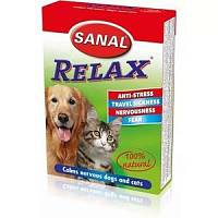 Витамины для кошек и собак SANAL RELAX уникальное натуральное антистрессовое средство 15 таб.