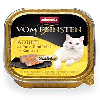 Animonda Vom Feinsten Adult консервы для кошек меню для гурманов со вкусом индейки, говядины и моркови