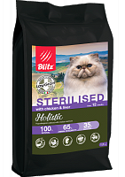 Blitz Chicken & Liver For Sterilised низкозерновой сухой корм для стерилизованных кошек Курица и Печень
