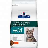 Hill's Prescription Diet w/d Digestive корм для кошек при поддержании веса и сахарном диабете с курицей