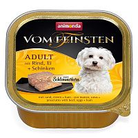 Animonda Vom Feinsten Adult консервы для собак меню для гурманов с говядиной, яйцом и ветчиной