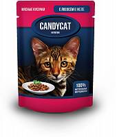 Candycat влажный корм для взрослых кошек всех пород с лососем в желе - 85 г