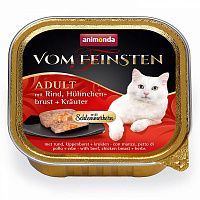 Animonda Vom Feinsten Adult консервы для взрослых кошек меню для гурманов с говядиной и куриной грудкой и травами