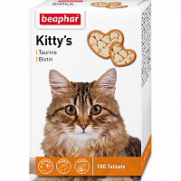 Кормовая добавка для кошек Beaphar Kitty's + Taurine-Biotine с биотином и таурином, 180 табл