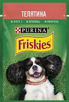 Friskies консервы для взрослых собак кусочки с телятиной в подливе (пауч)
