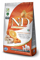 Farmina Natural & Delicious сухой корм для собак средних и крупных пород беззерновой с треской тыквой и апельсином