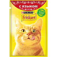 Влажный корм для кошек Friskies Cat с языком в подливе (пауч)