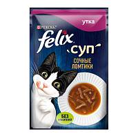 Влажный корм для взрослых кошек FELIX Сочные Ломтики, Суп неполнорационный, с уткой, пауч