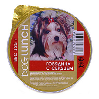 Dog Lunch для собак крем-суфле с говядиной и сердцем (ламистер)