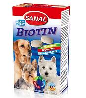 Витамины для собак SANAL Биотин для здоровой кожи и шерсти 100 таб