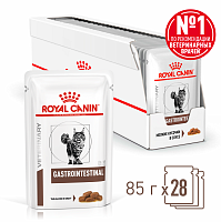 Влажный корм для кошек ROYAL CANIN GASTROINTESTINAL ветеринарная диета при нарушении пищеварения, в период реабилитации и при истощении, пауч