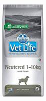 Farmina Vet Life dog Neutered сухой корм для кастрированных и стерилизованных собак массой до 10 кг диета профилактика МКБ